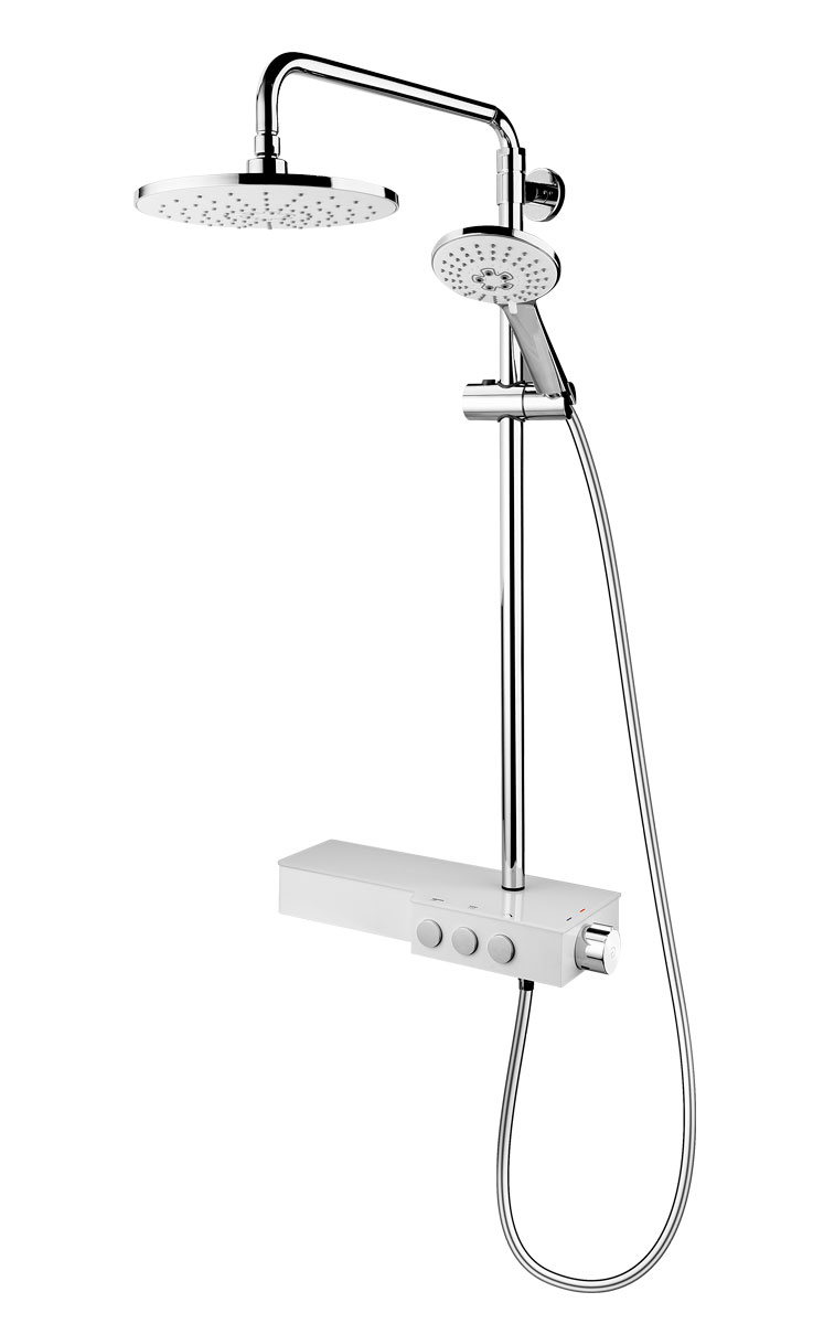 TEMPRA, 3-functions wall-mounted mixer with rainfall shower head,  shower set and outlet