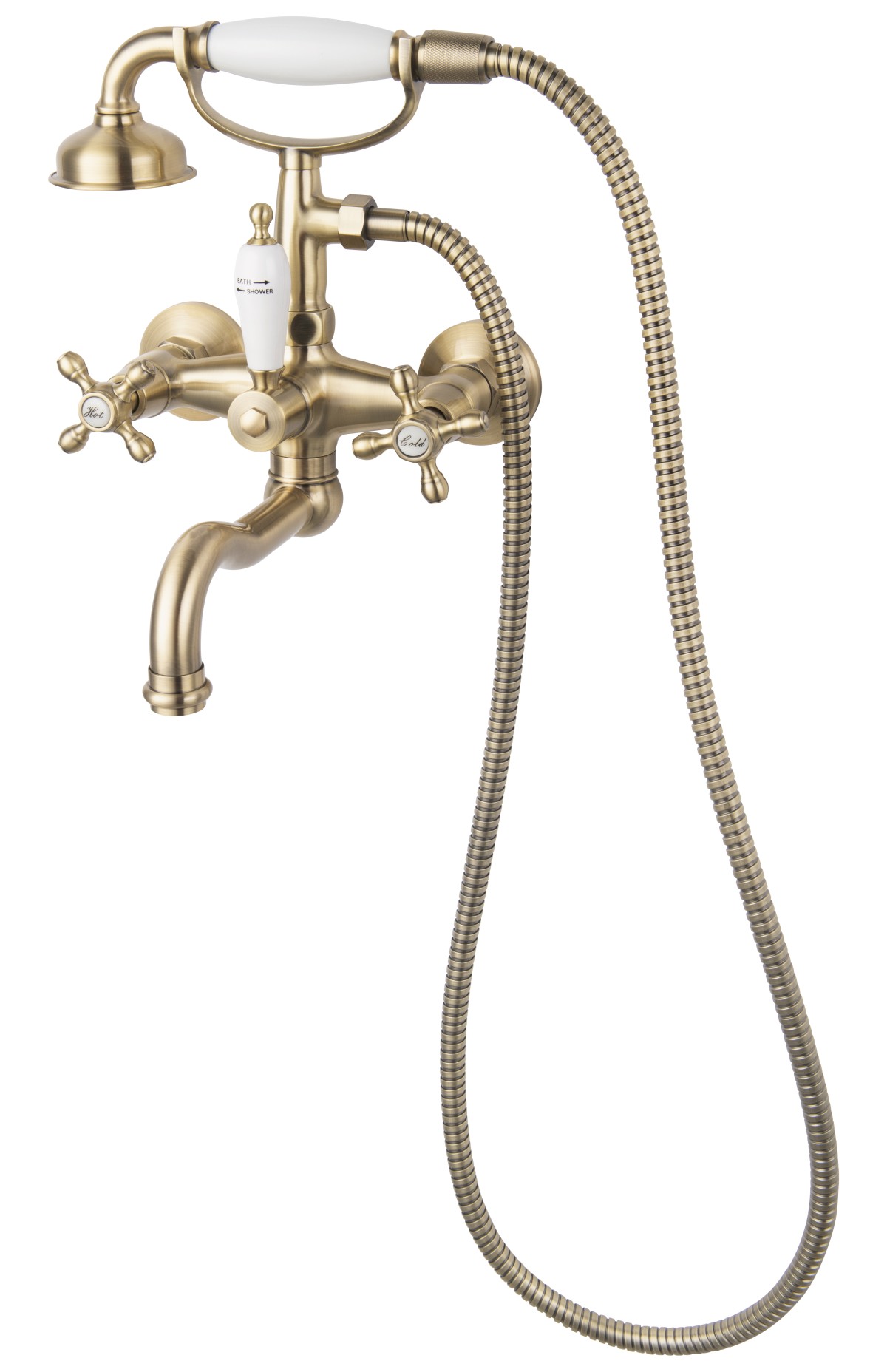 LACRIMA, Wall-mounted bath mixer with shower set