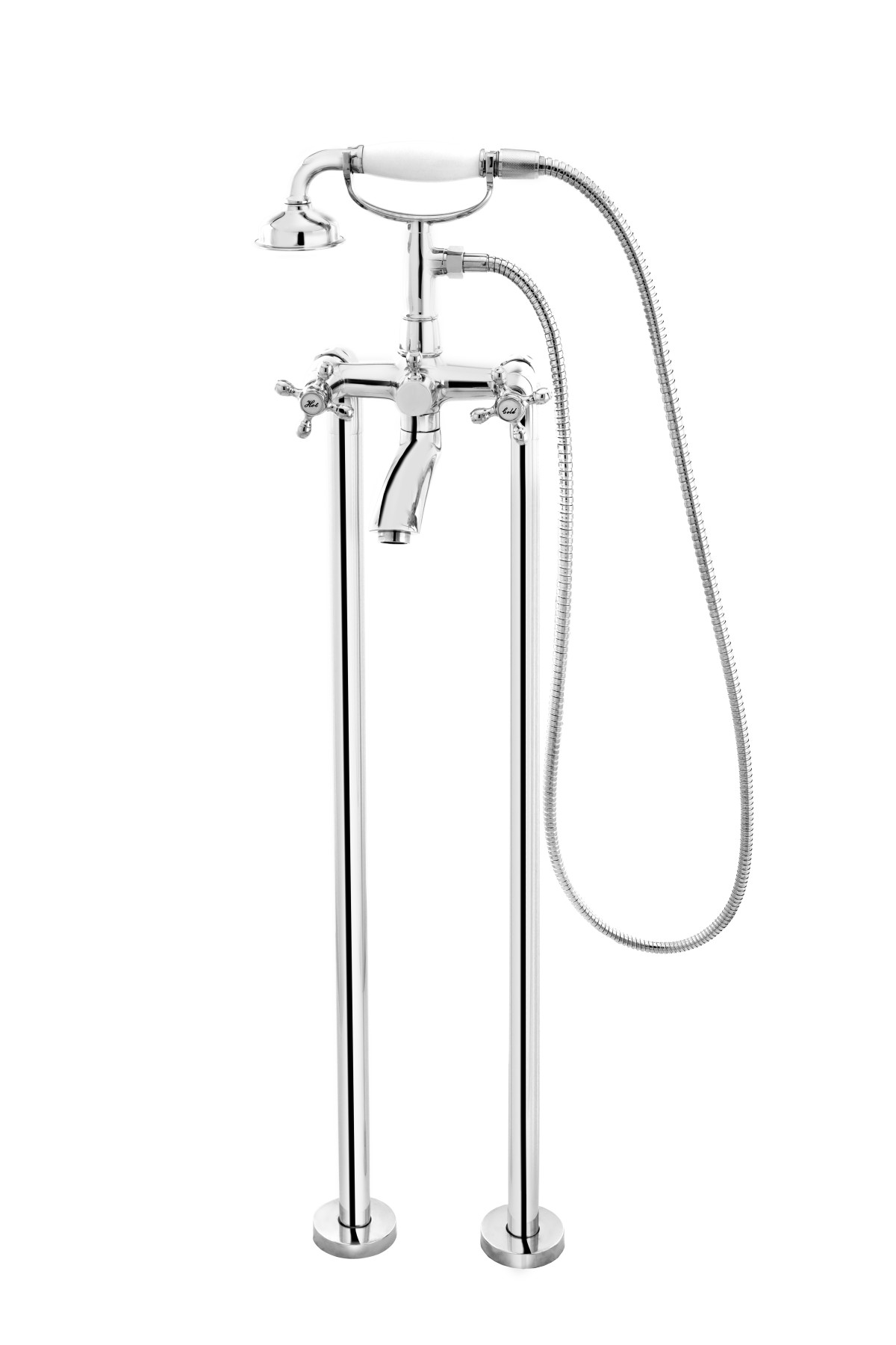 LACRIMA, Freestanding bath mixer with shower set