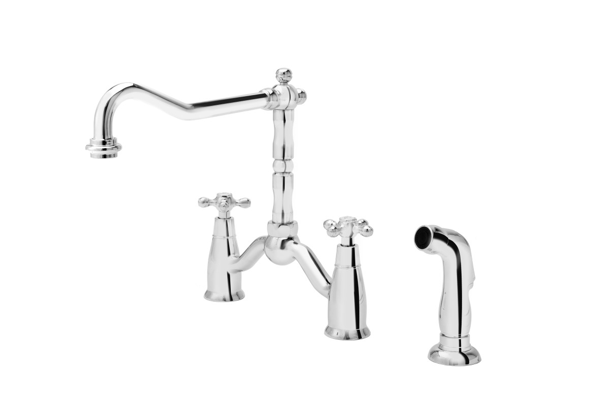 LACRIMA, 3-hole standing sink mixer, swivel spout, pull-out shower head