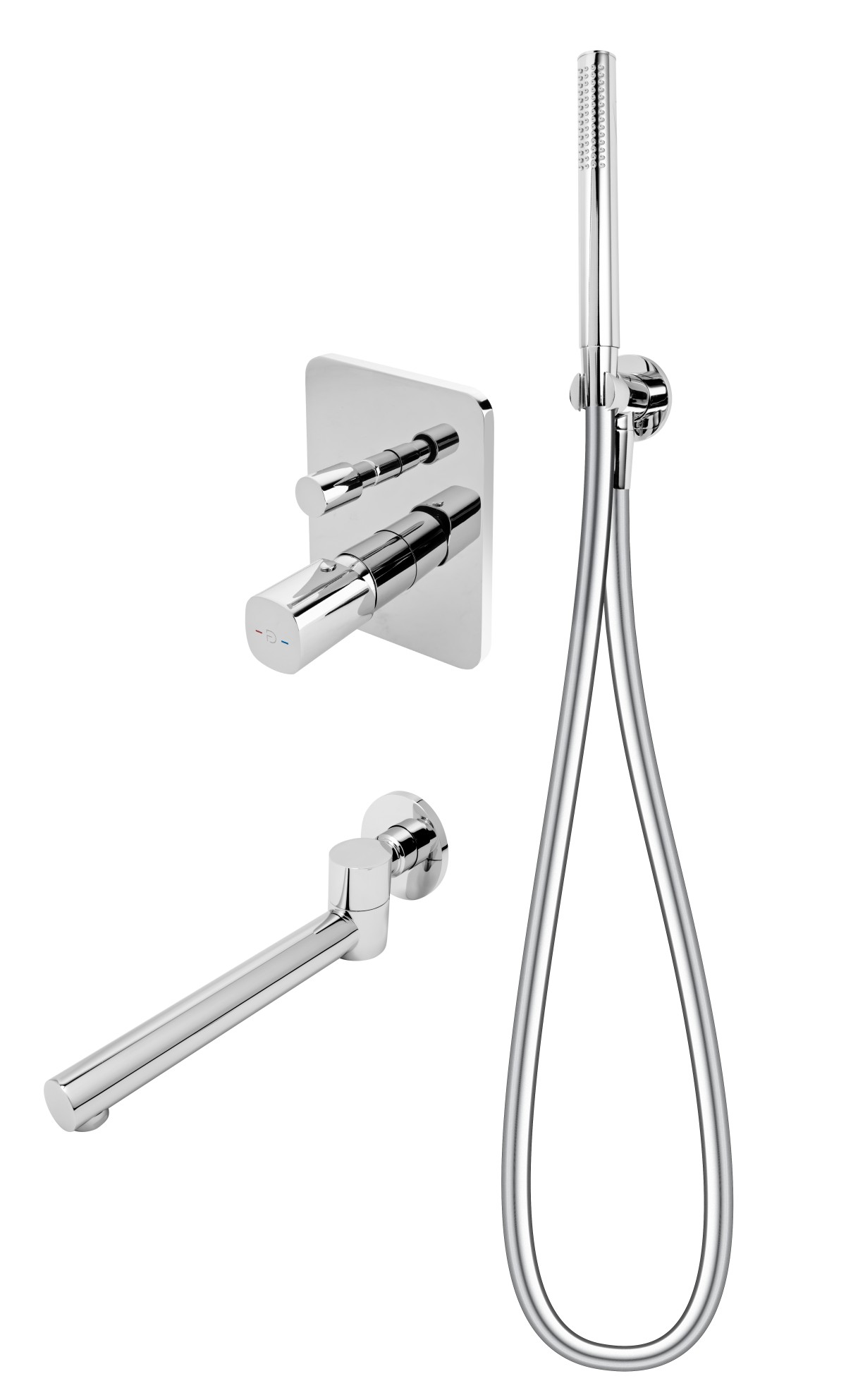 MEANDRO, 2-functions concealed shower/bath mixer, bath spout, spot shower set