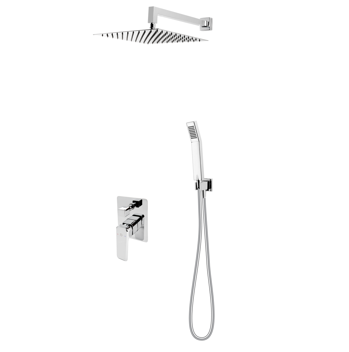 BRINA, 2-functions concealed shower mixer, rainfall shower head, spot shower set