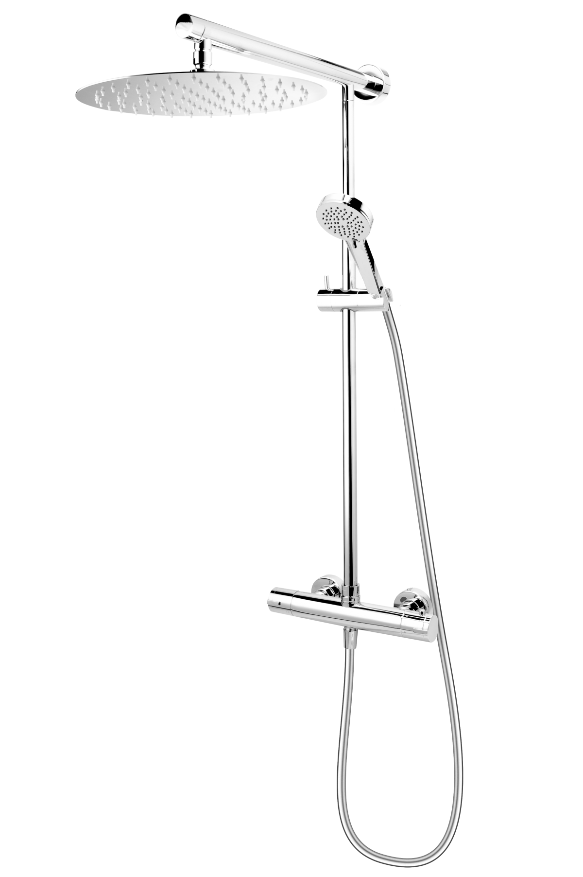 ANIMA, Wall-mounted shower mixer with rainfall shower head and shower set